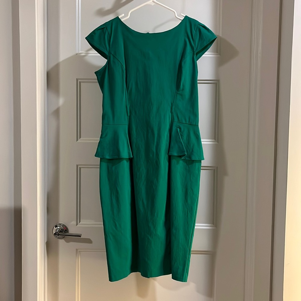 Green Dress w/ ruffle sides